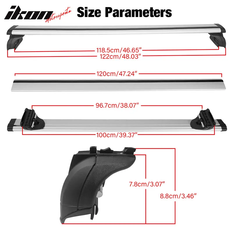 2008  Audi Q5 06 Q7 2016  X1 SUV 2PCS 47" Cross Bar Rail Cargo Carrier