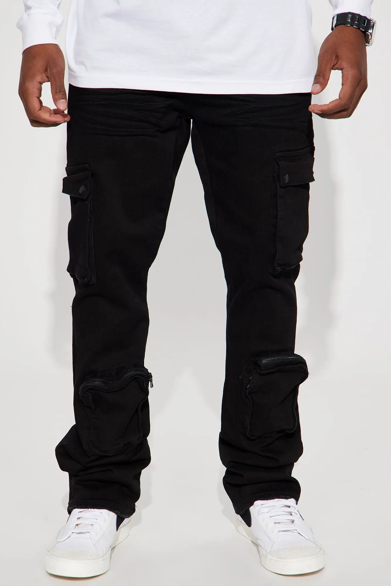 About Time Stacked Flared Fit - Black