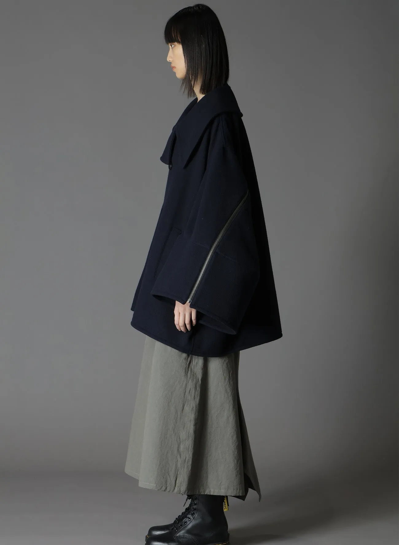 AIRY MOSSER SLEEVE ZIPPER COAT