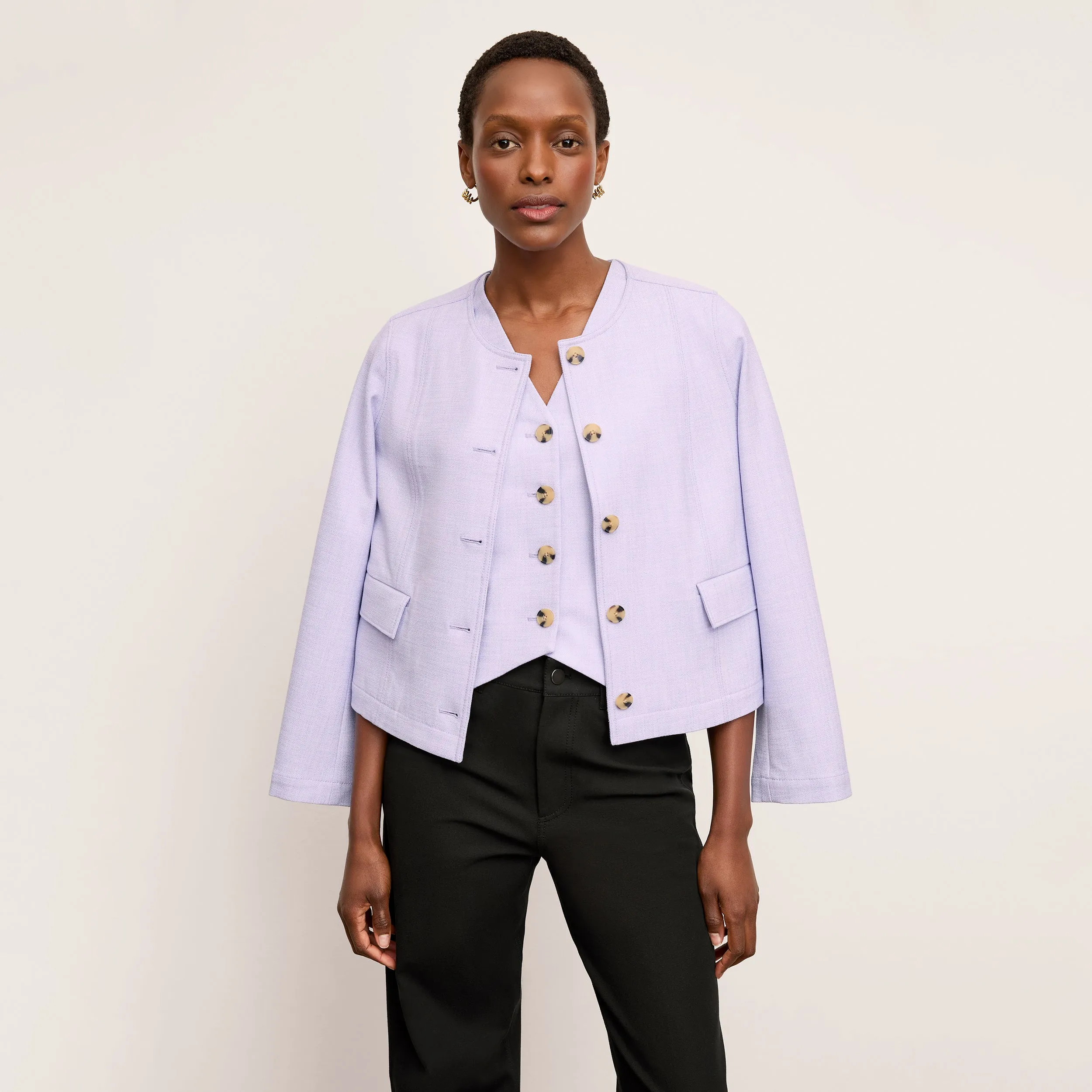 Aniya Jacket - Stretch Tweed :: Lilac/Ivory