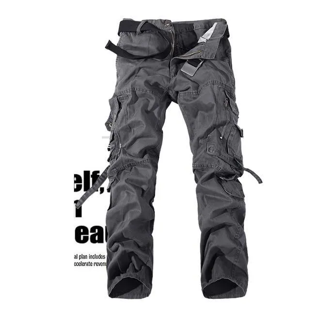 Army Camouflage Cargo Tactical Military Pants 42 40 38-28 PLUS LARGE SIZE Brand Multi-pocket Overalls Trousers