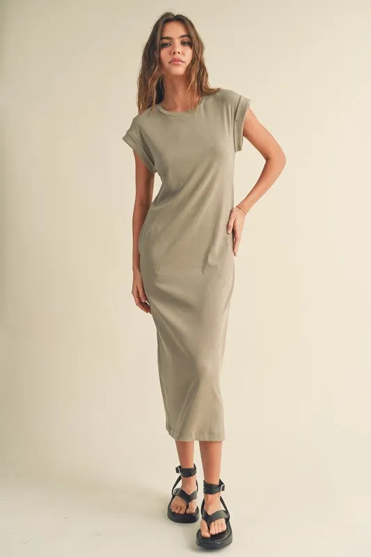 Baby Ribbed Casual Long Dress