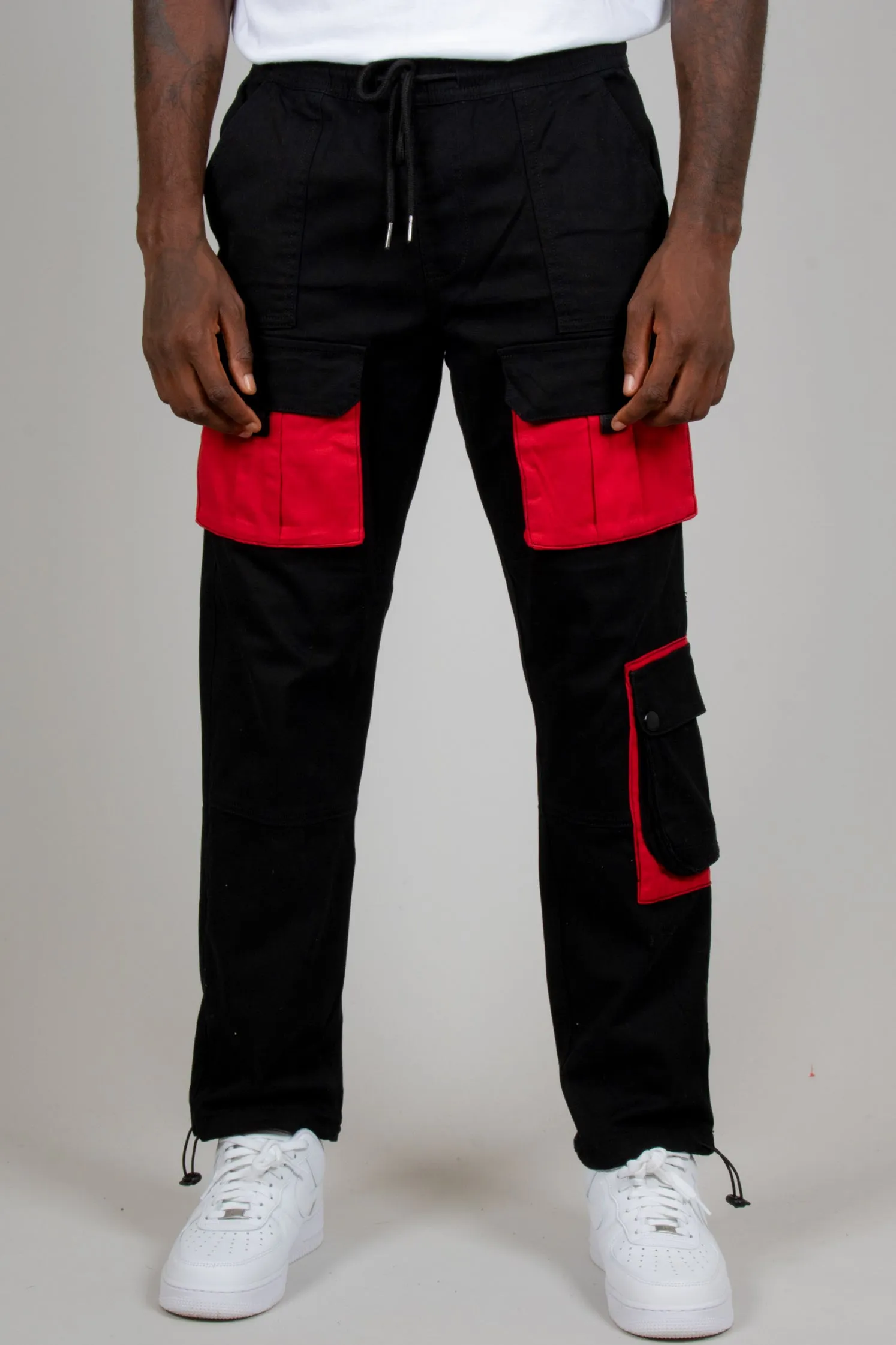 Black Tech Utility Straight Leg Cargos