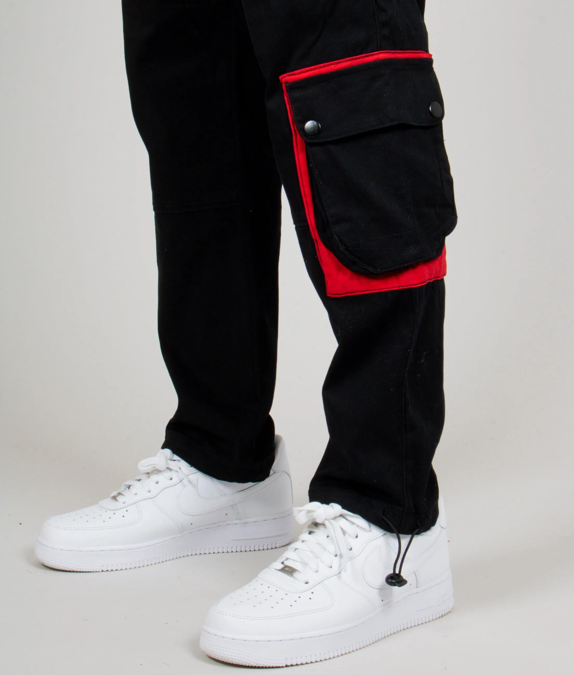 Black Tech Utility Straight Leg Cargos