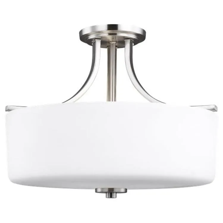 Canfield Three-Light LED Semi-Flush Mount Ceiling Fixture