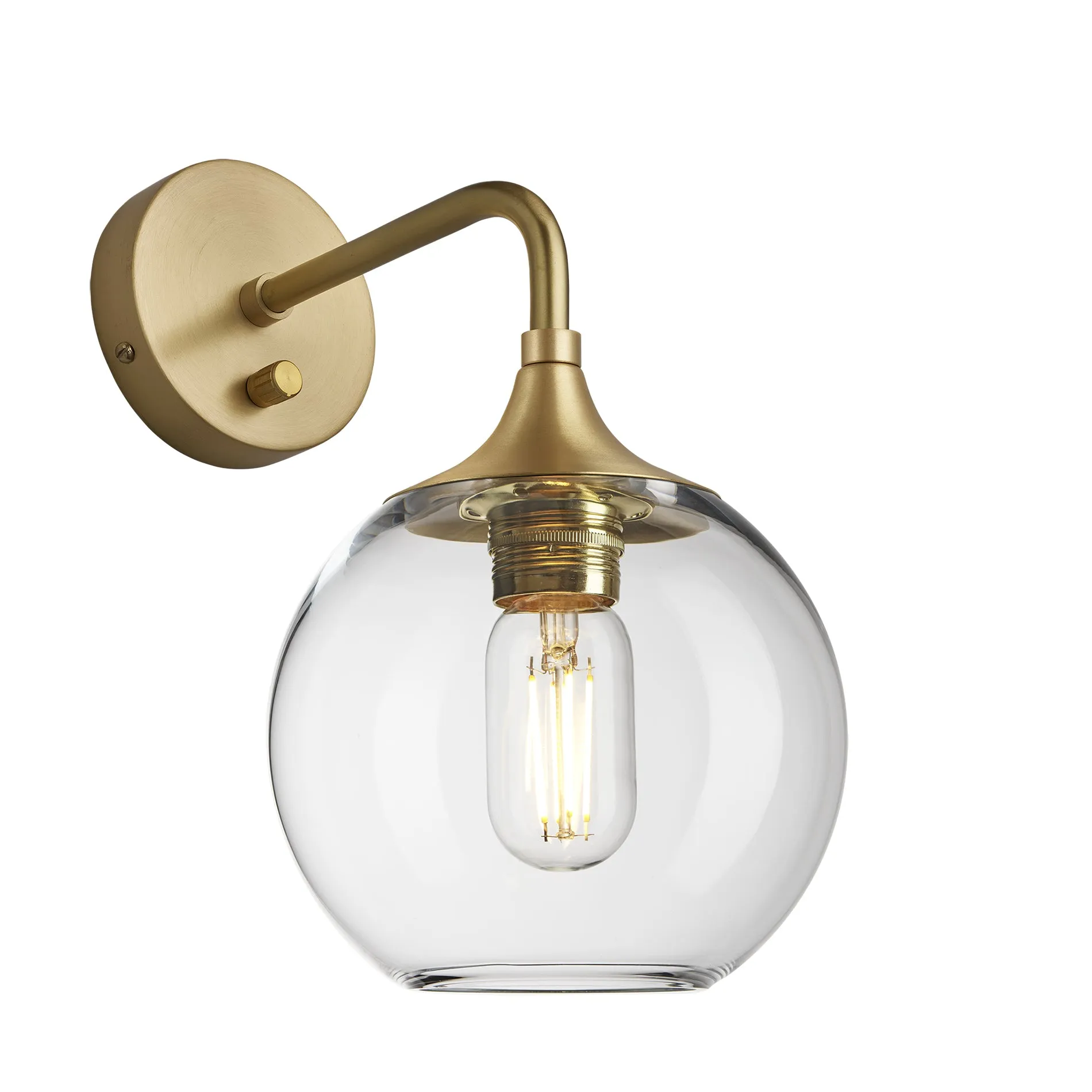 Chelsea Glass Globe Wall Light - 7 Inch - Clear