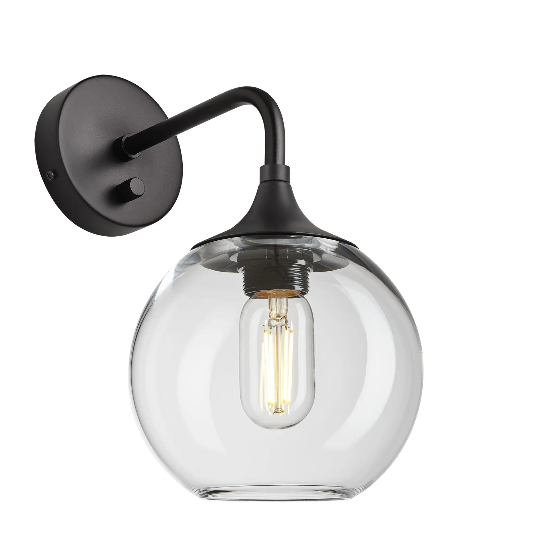 Chelsea Glass Globe Wall Light - 7 Inch - Clear