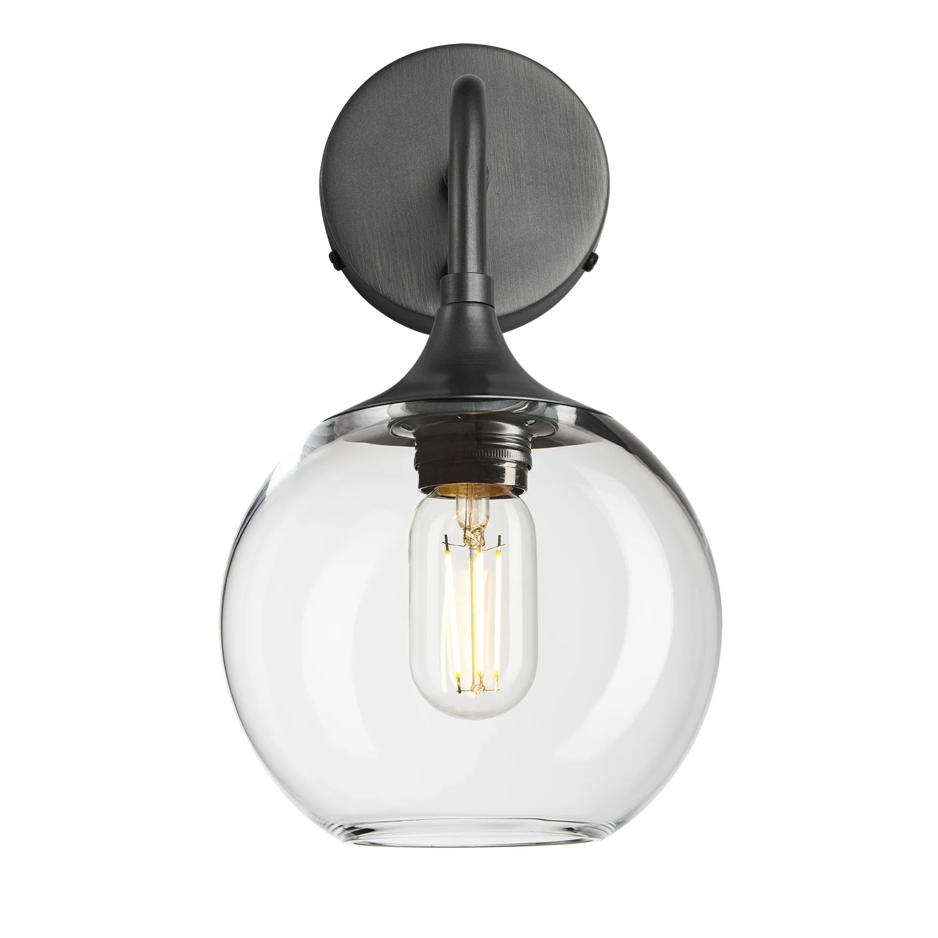 Chelsea Glass Globe Wall Light - 7 Inch - Clear