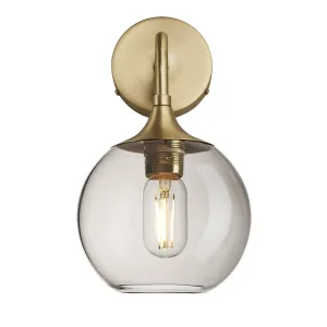 Chelsea Smoked Glass Globe Wall Light - 7 Inch - Mocha