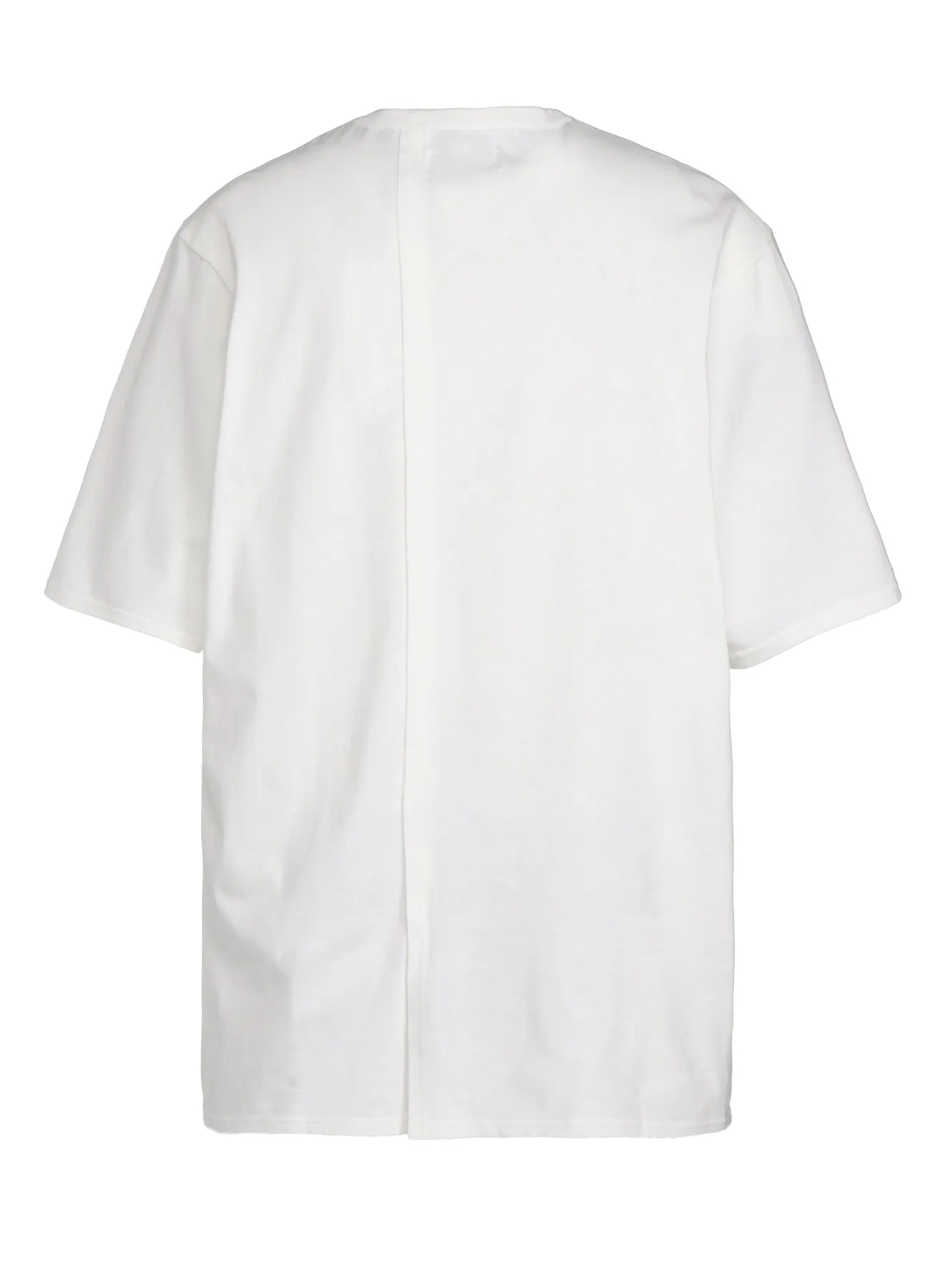 COTTON JERSEY VERTICALLY GRAFTED T-SHIRT WITH HEM SLITS