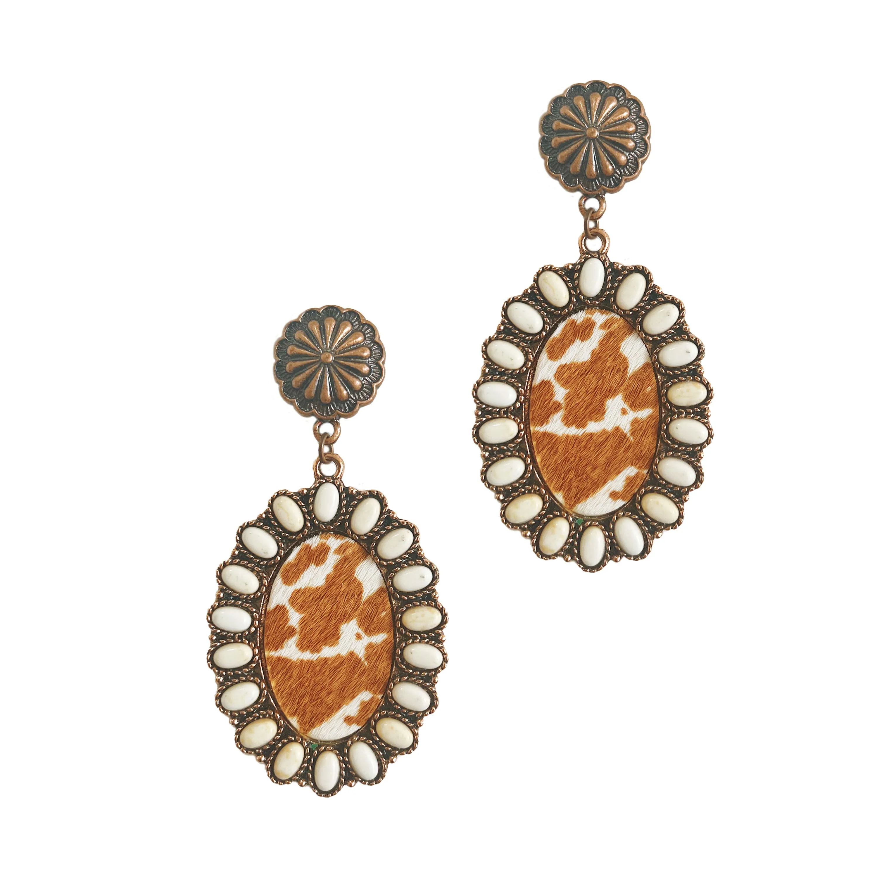 Cowhide Pendant Earrings