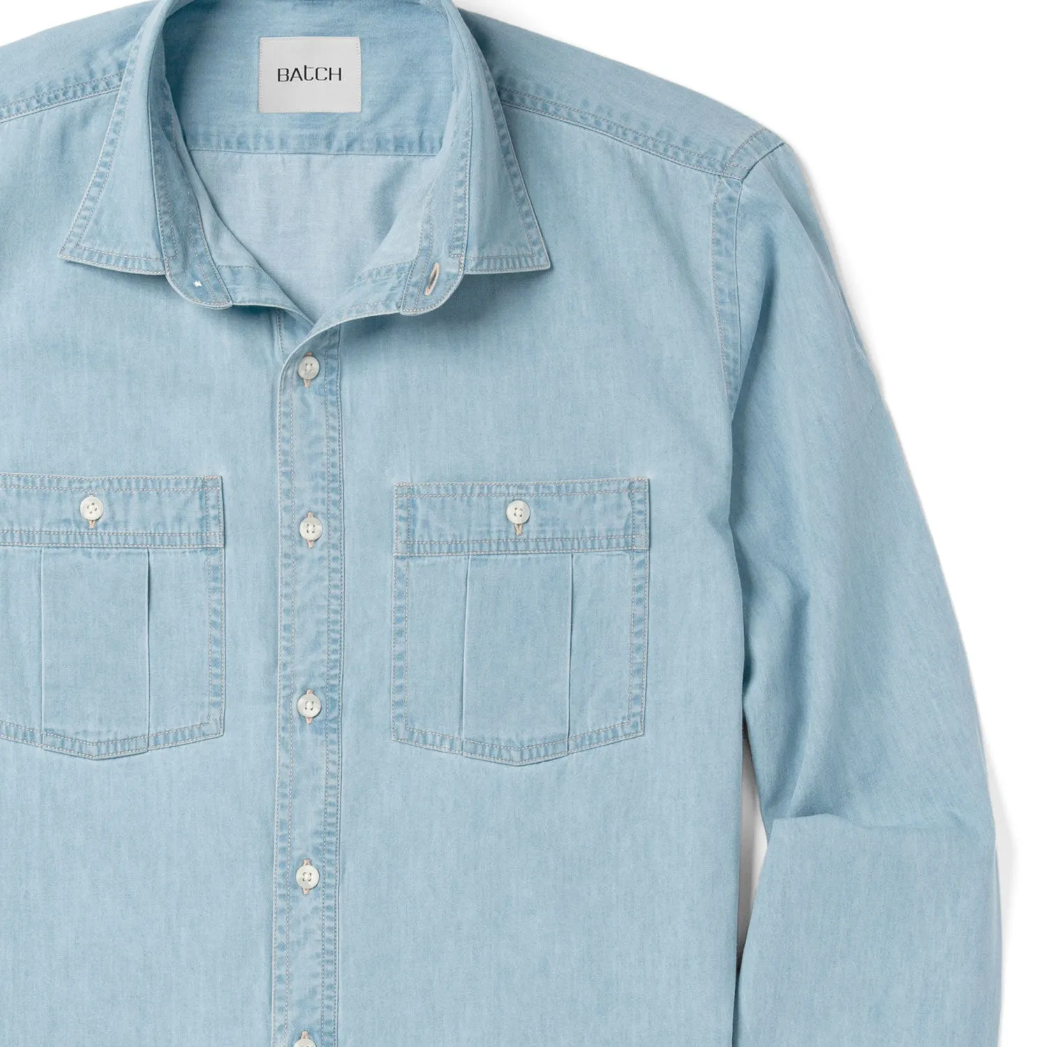 Craftsman Utility Shirt – Light Blue Cotton Denim