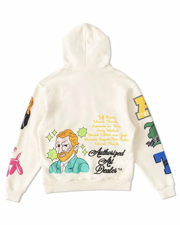 Cream Art Dealer Graphic Hoodie