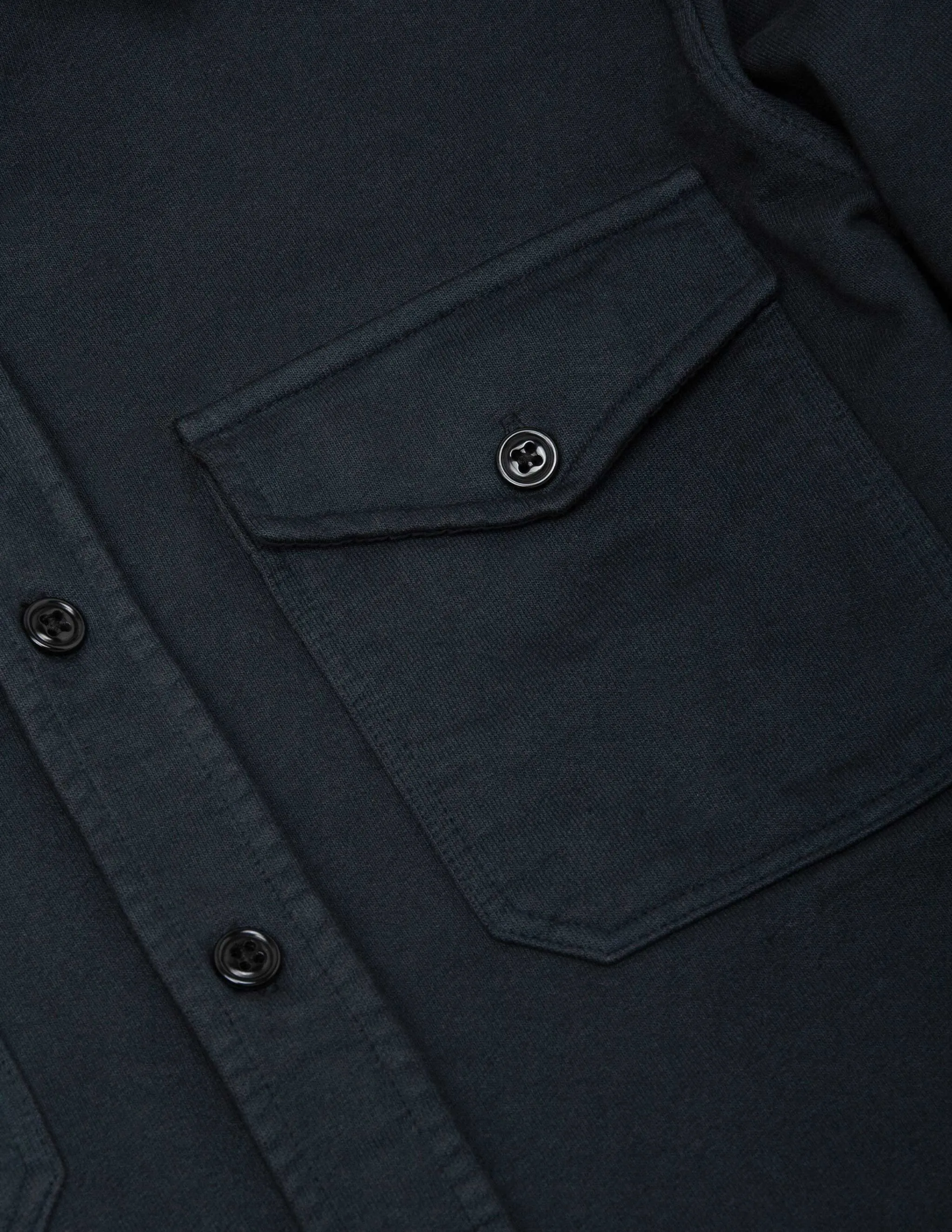 Deck French Terry Utility Knit Shirt in Midnight