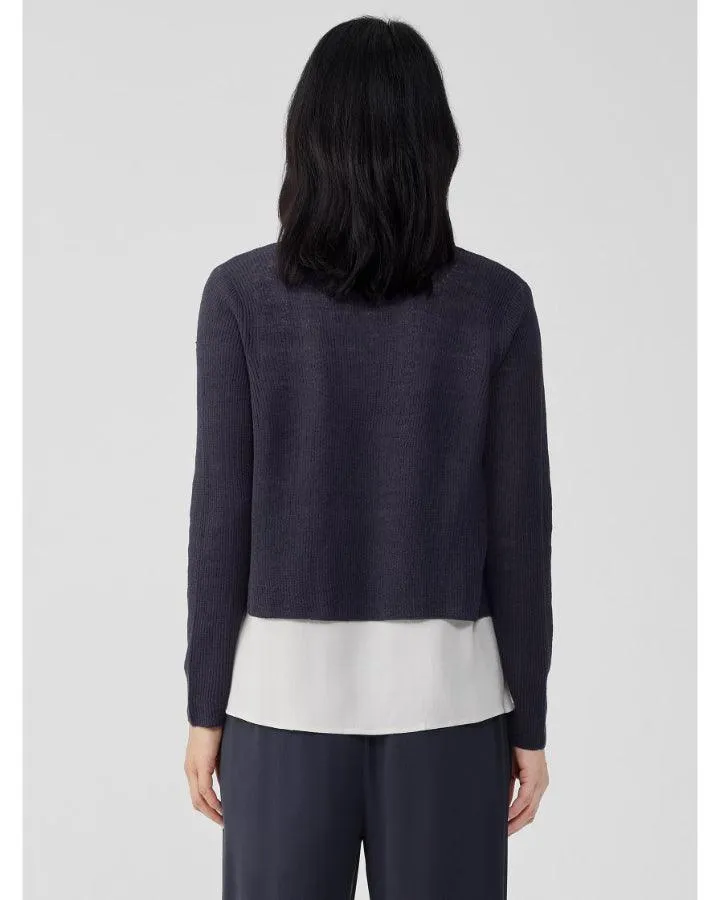 Eileen Fisher Airy Tuck Cropped Cardigan