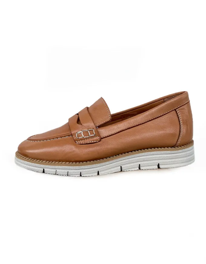 Evelyn Loafers Tan Leather