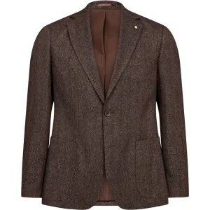 Faith Herringbone Blazer - BRW Brown