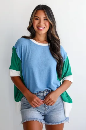 FINAL SALE - Natalie Color Block Terry Cloth Top