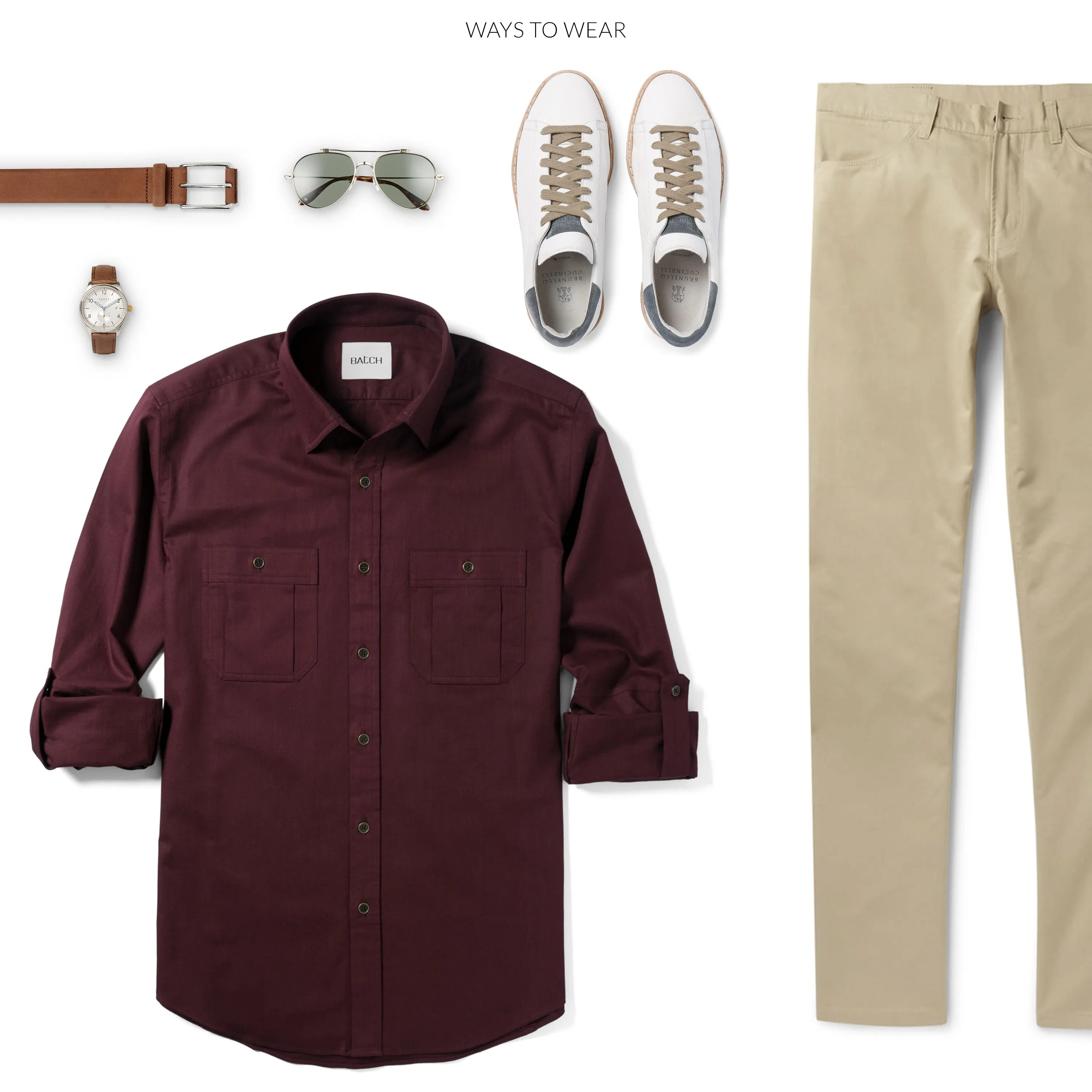 Fixer Utility Shirt – Dark Burgundy Cotton Twill