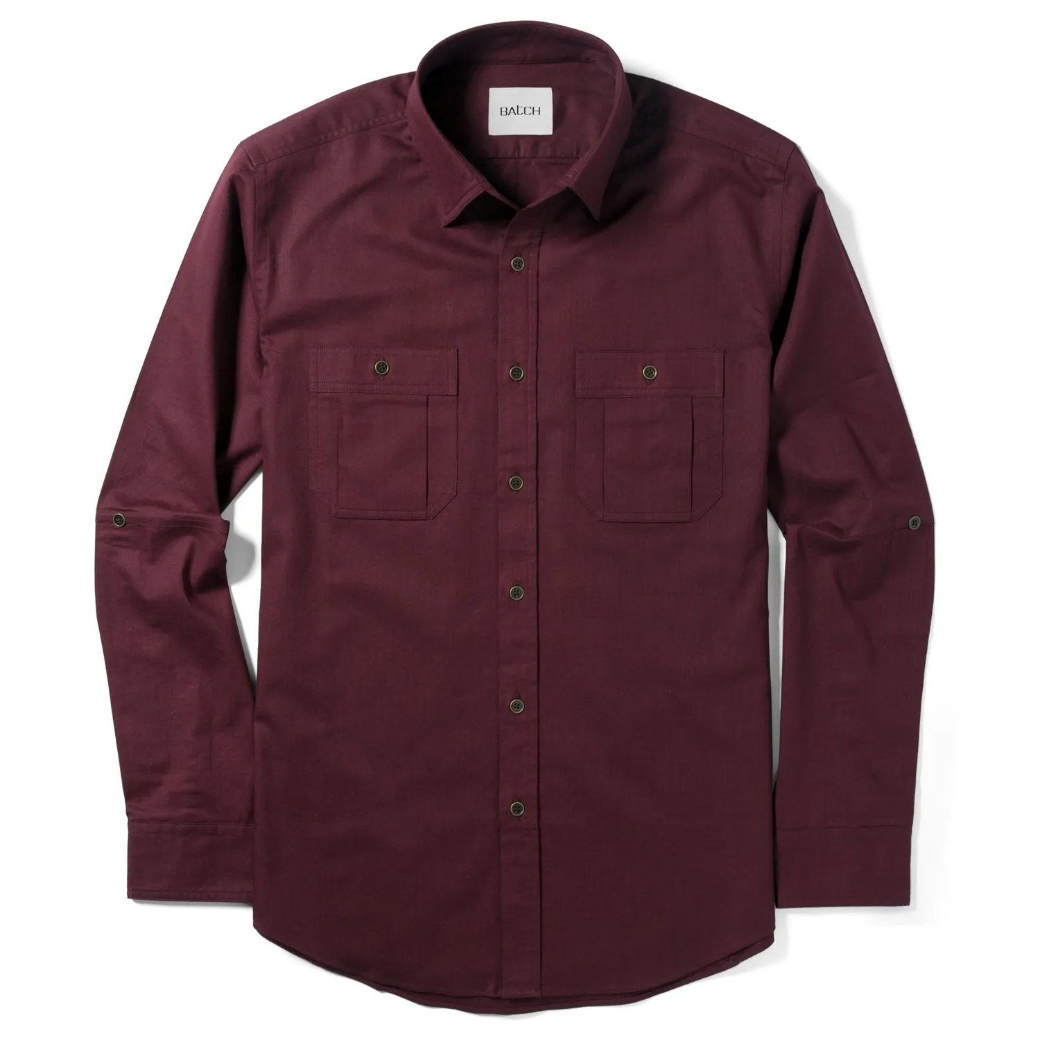 Fixer Utility Shirt – Dark Burgundy Cotton Twill