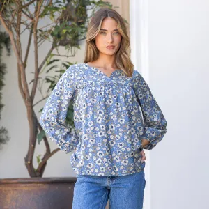 Floral Top with V Neck