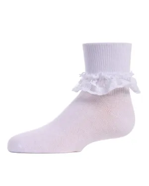 Girls' Layered Lace Cotton Blend Anklet Socks