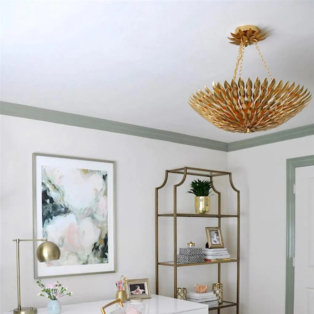 Gold Leaf Broche Chandelier