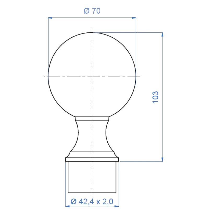 Inox® Knob Shape End Cap