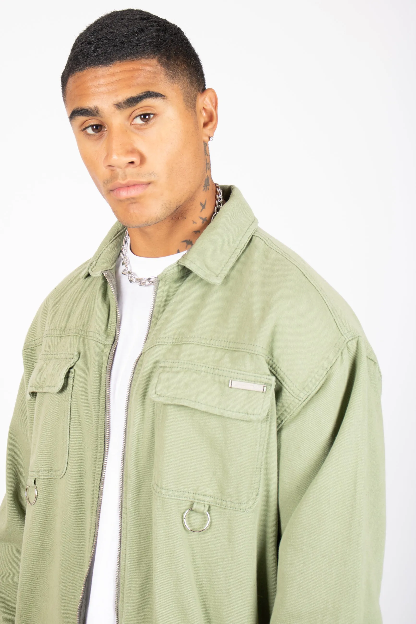 Khaki Relaxed Utility Shirt