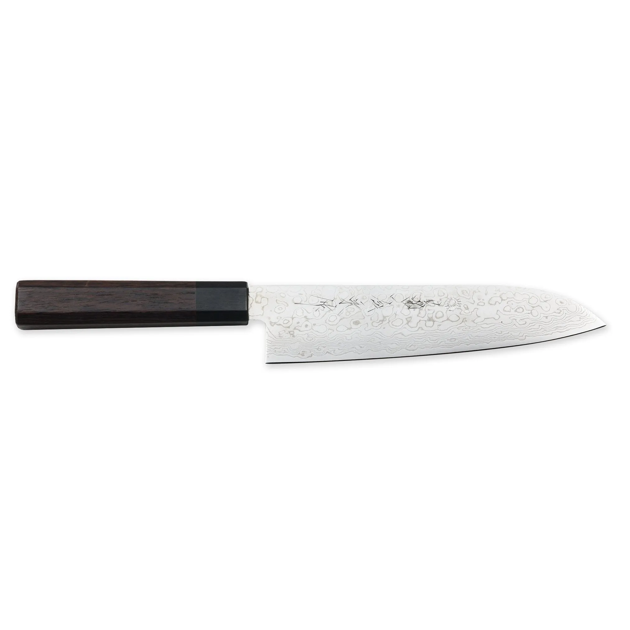 Kikuichi NWD Nickel Warikomi Damascus 45 layers Rose-wood Series 180mm Santoku