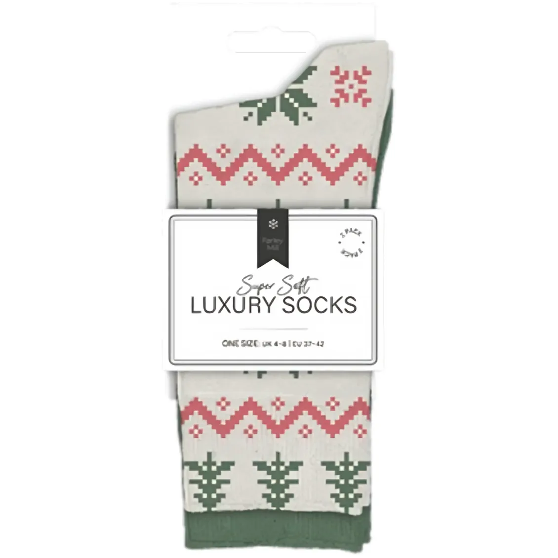 Ladies Christmas Luxury Socks, 2 Pack