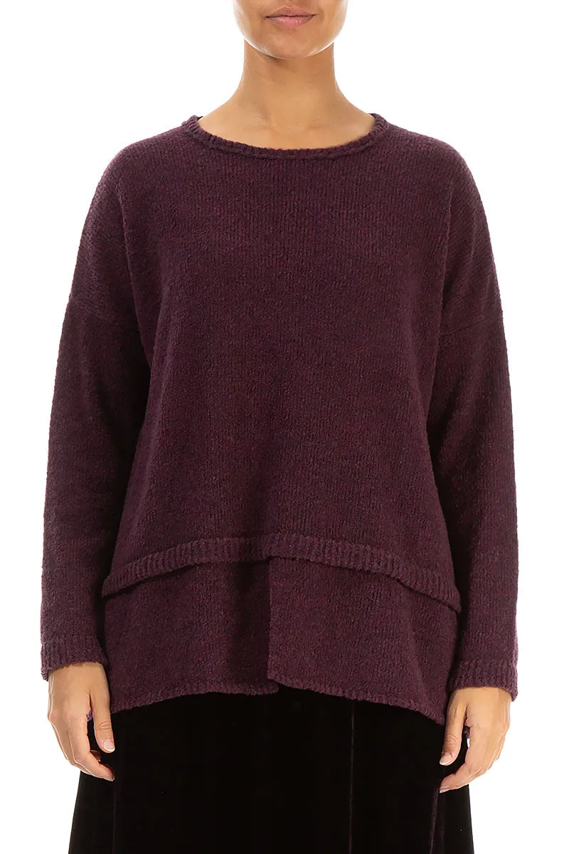 Layered Hem Mulberry Wool Sweater