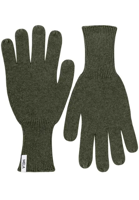 Mela Rishi Green Melange Unisex Organic Cotton Gloves