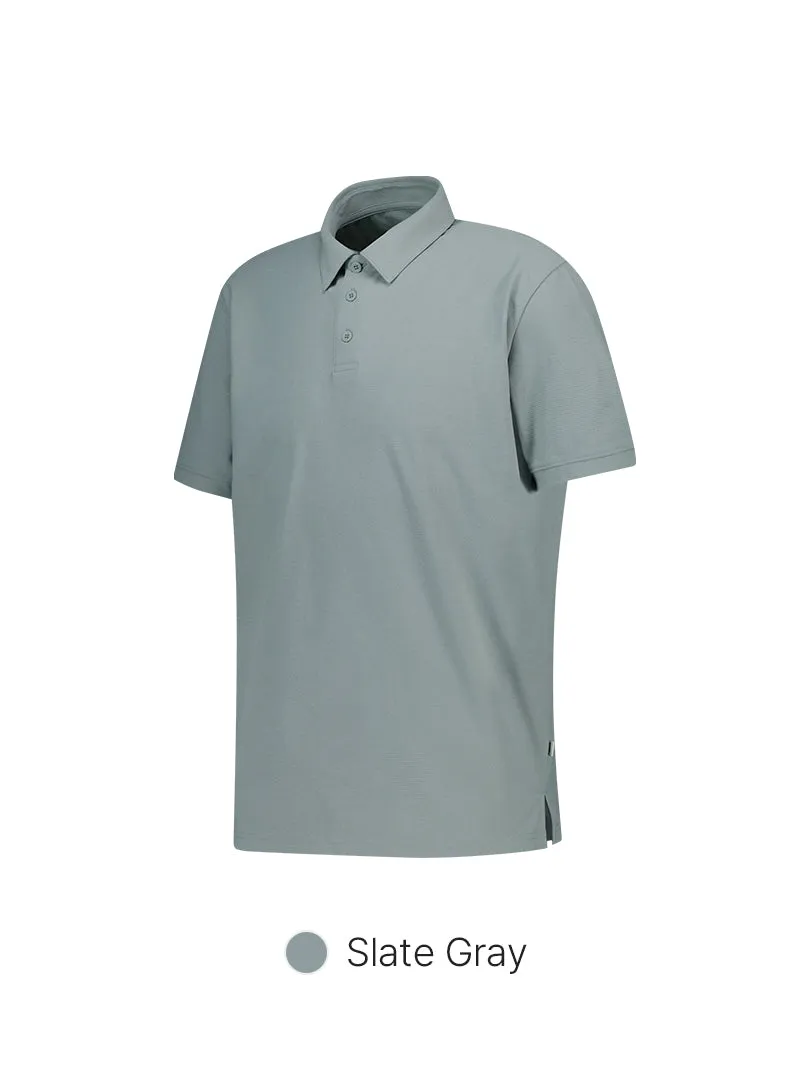 Men's Airy Fit Textured Short Sleeve Polo Shirt