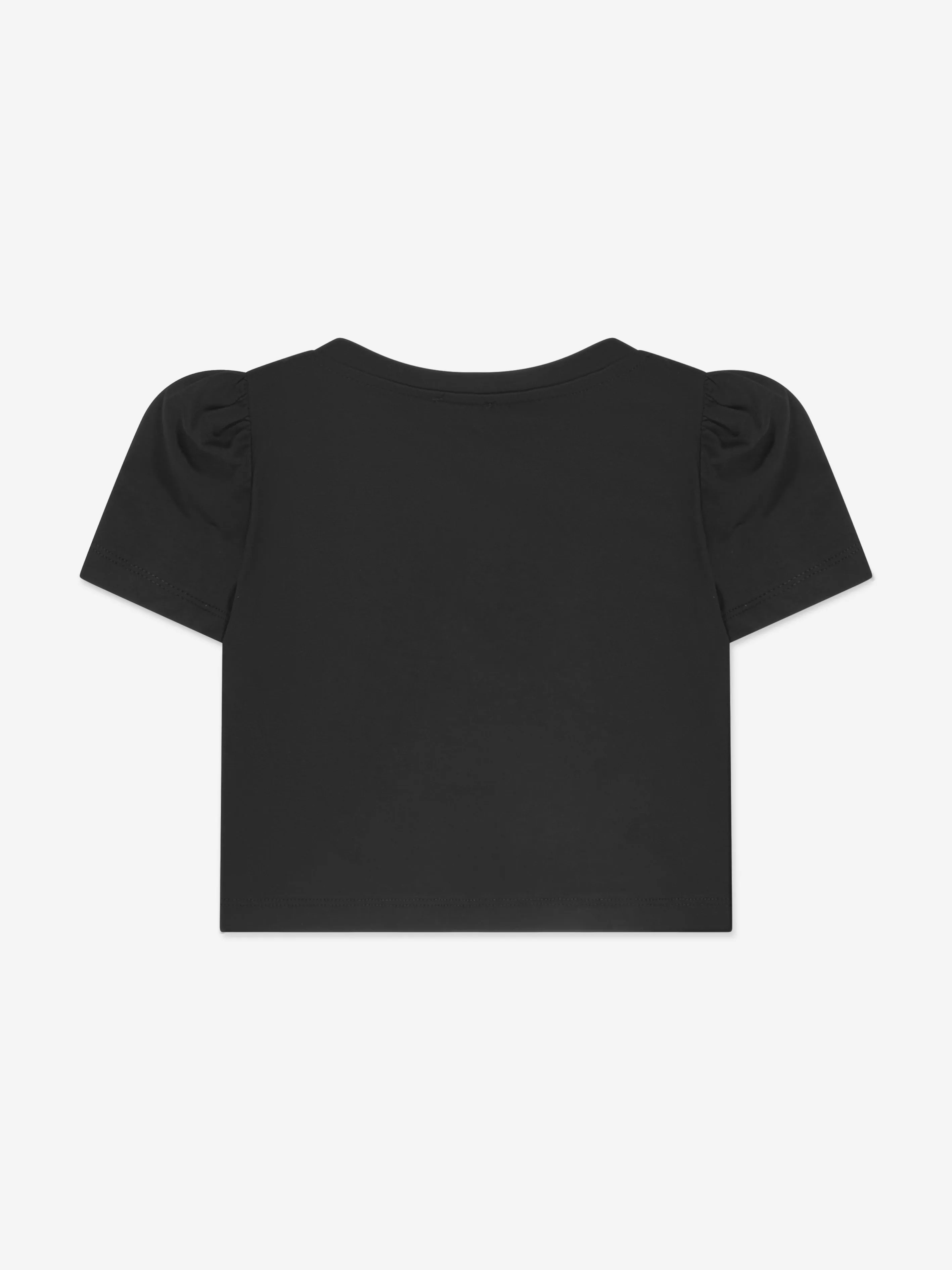 Monnalisa Girls Cropped Star T-Shirt in Black