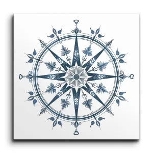 Nautical Compass Rose: Elegant Blue Art