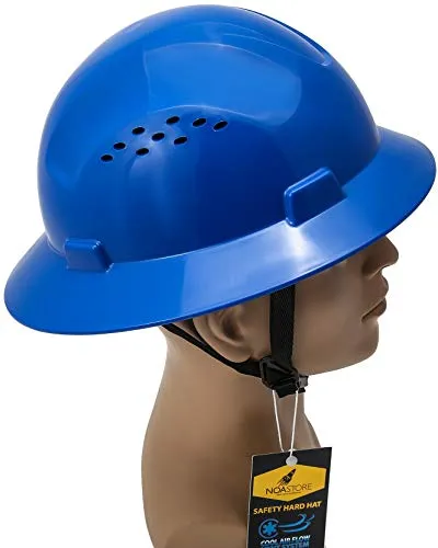 Noa Store Hdpe Blue Full Brim Hard Hat With Fas Trac Suspension