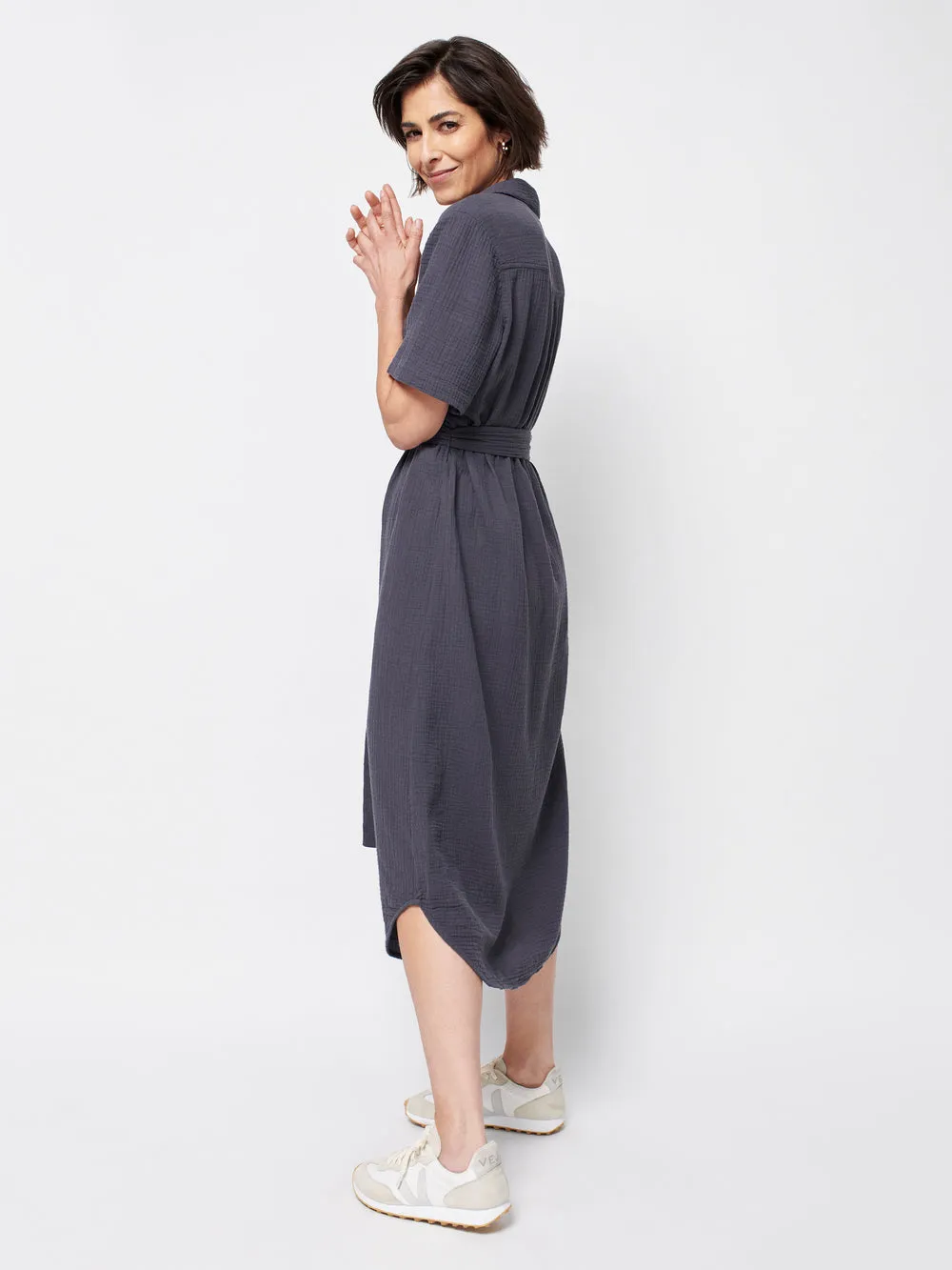 Nolita Dream Cotton Gauze Dress in Washed Black