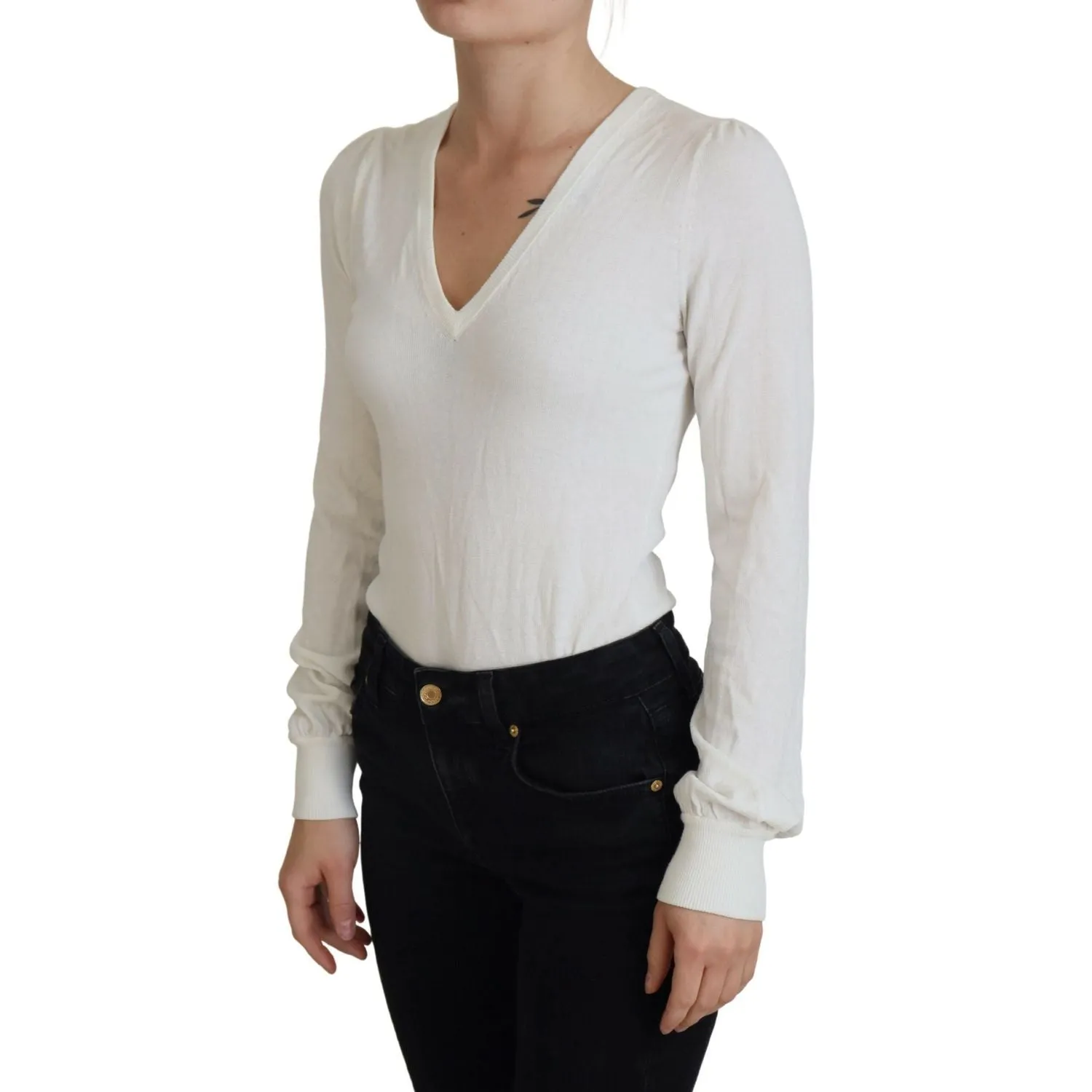 Patrizia Pepe Chic Ivory Casual Blouse