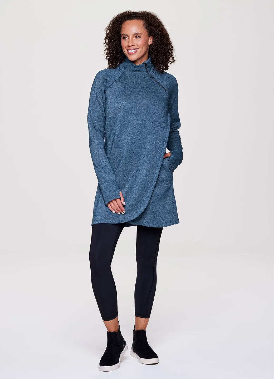 Prime Ready To Roll Fleece Mock Neck Dress