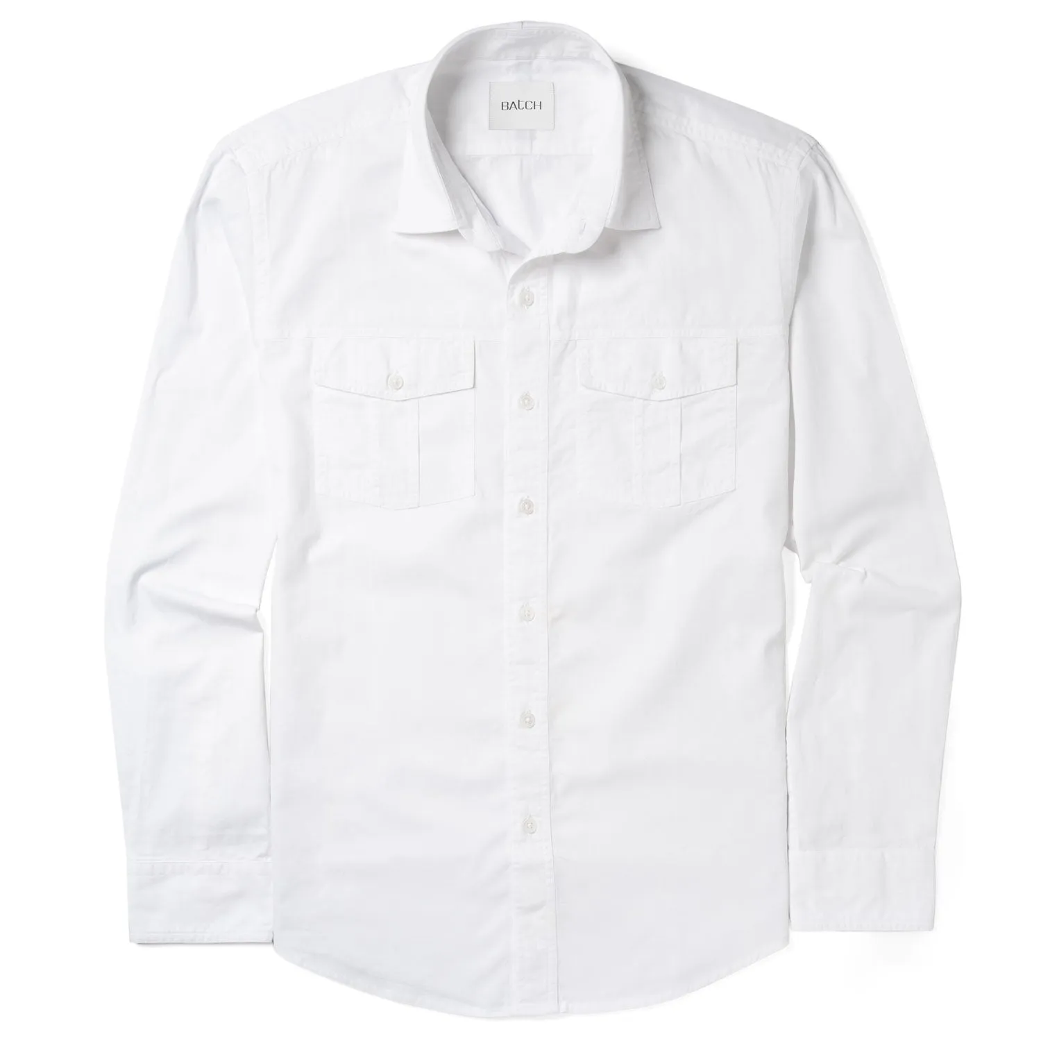 Primer Utility Shirt – Pure White Cotton Twill