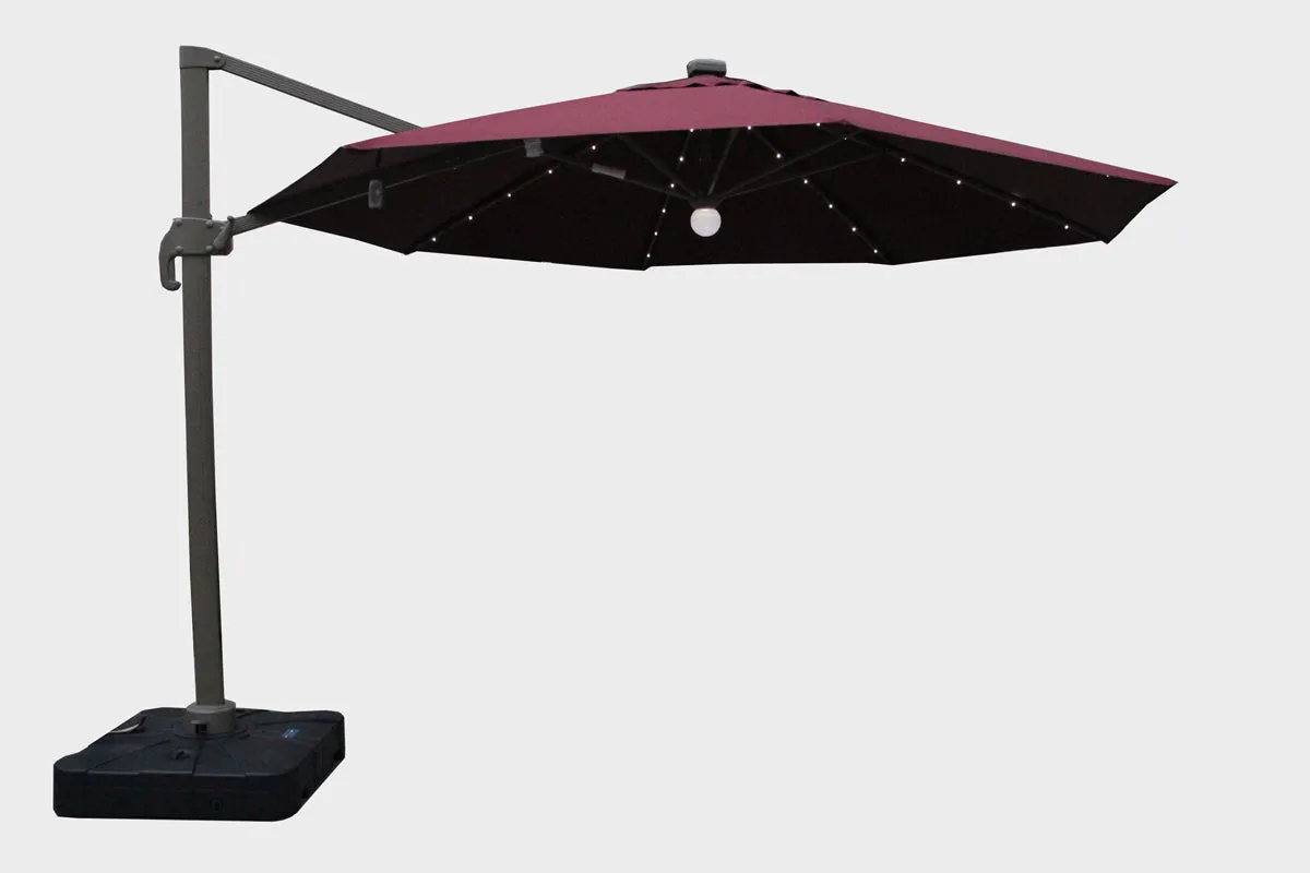 Renava Tortola Outdoor Red Umbrella w/ Lights