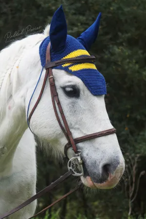 Royal Blue and Yellow Stripe Fly Bonnet