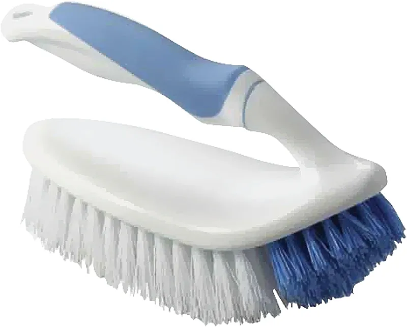 Simple Spaces YB88183L Scrubber Brush, 1 in L Trim, PP/PVC Bristle, Blue/White Bristle, 2-3/4 in W Brush :EA: QUANTITY: 1