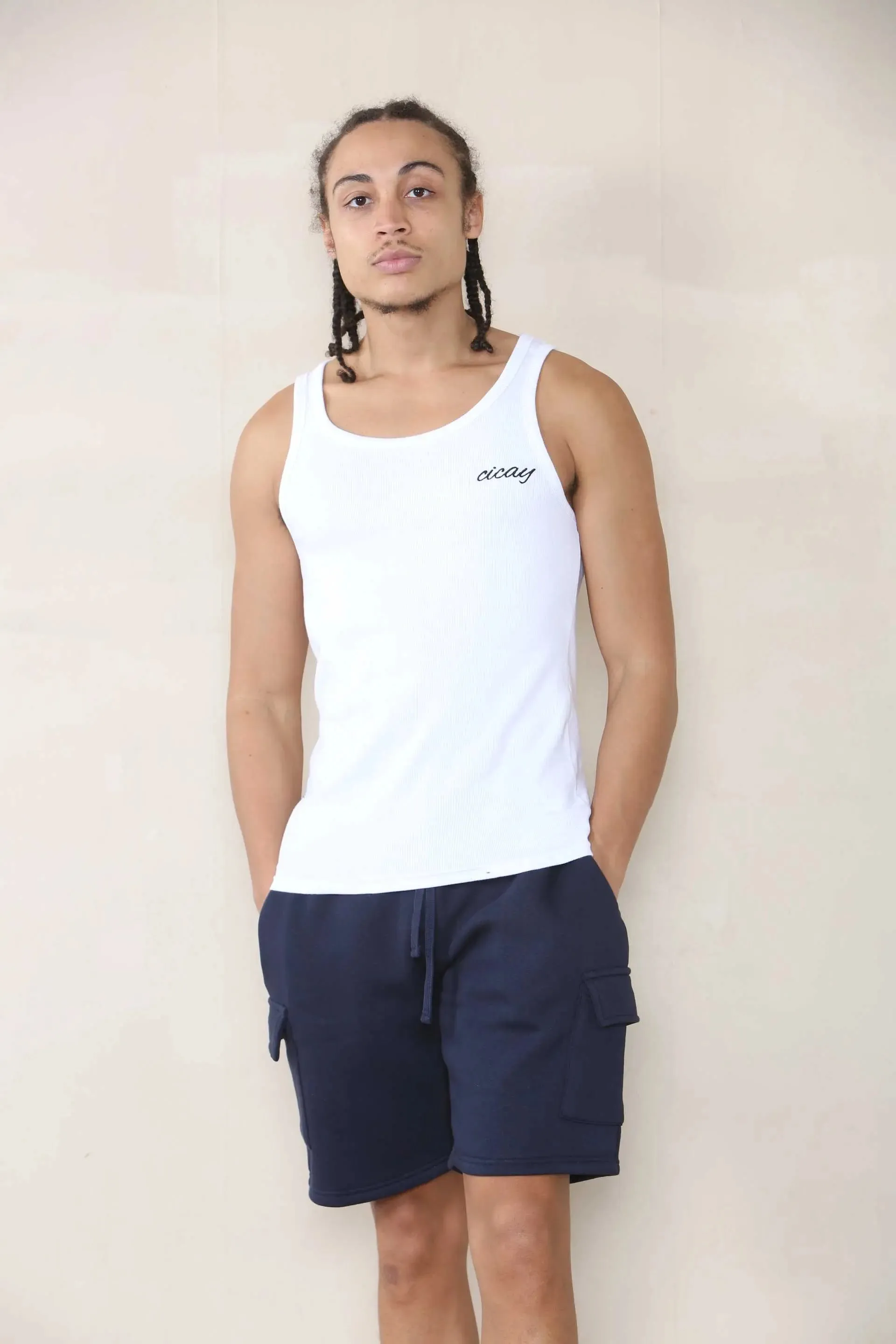 Slim Mid Cargo Jersey Short - Navy