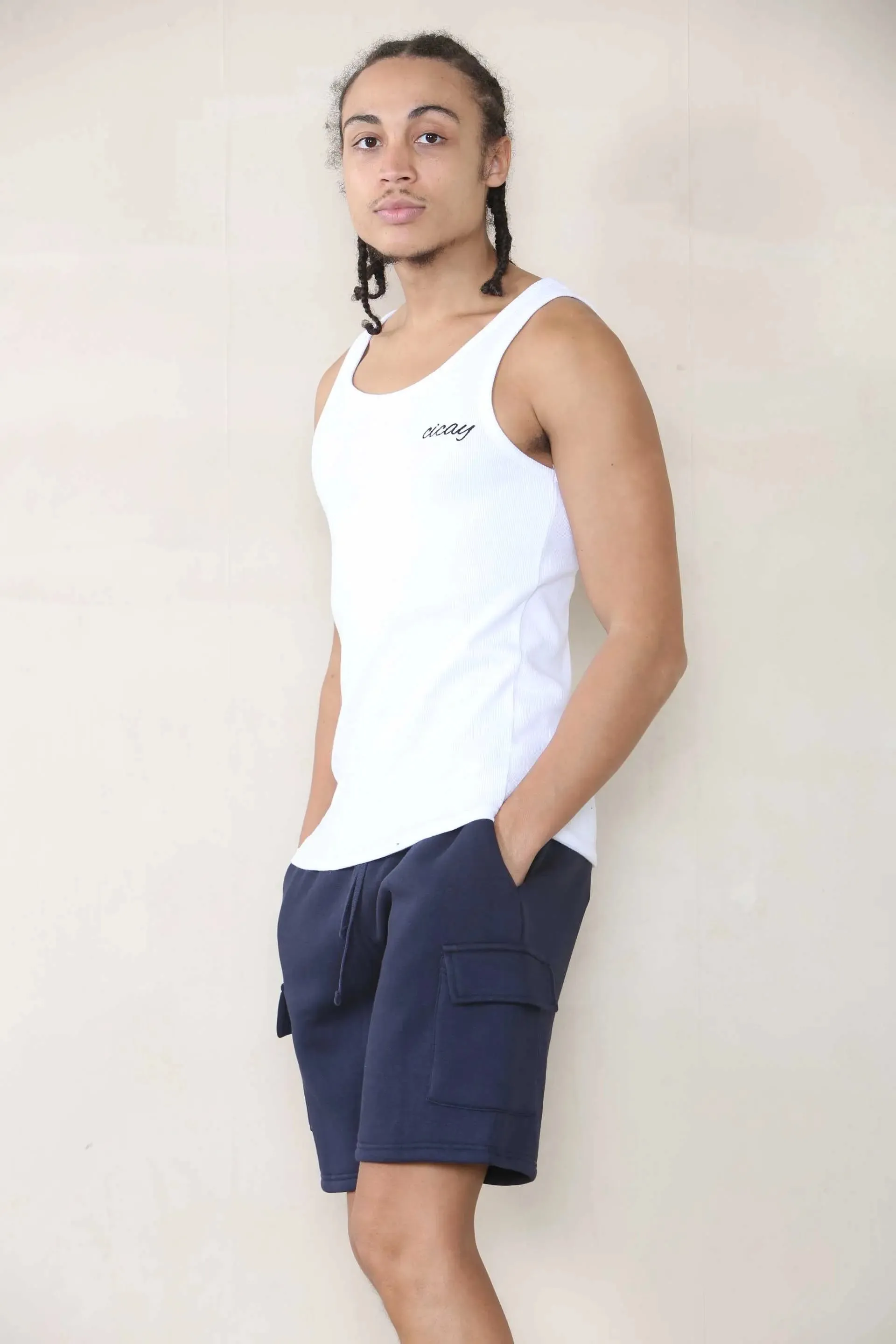 Slim Mid Cargo Jersey Short - Navy