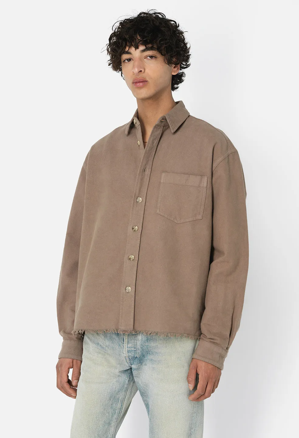 Solid Hemi Oversized Shirt / Bark