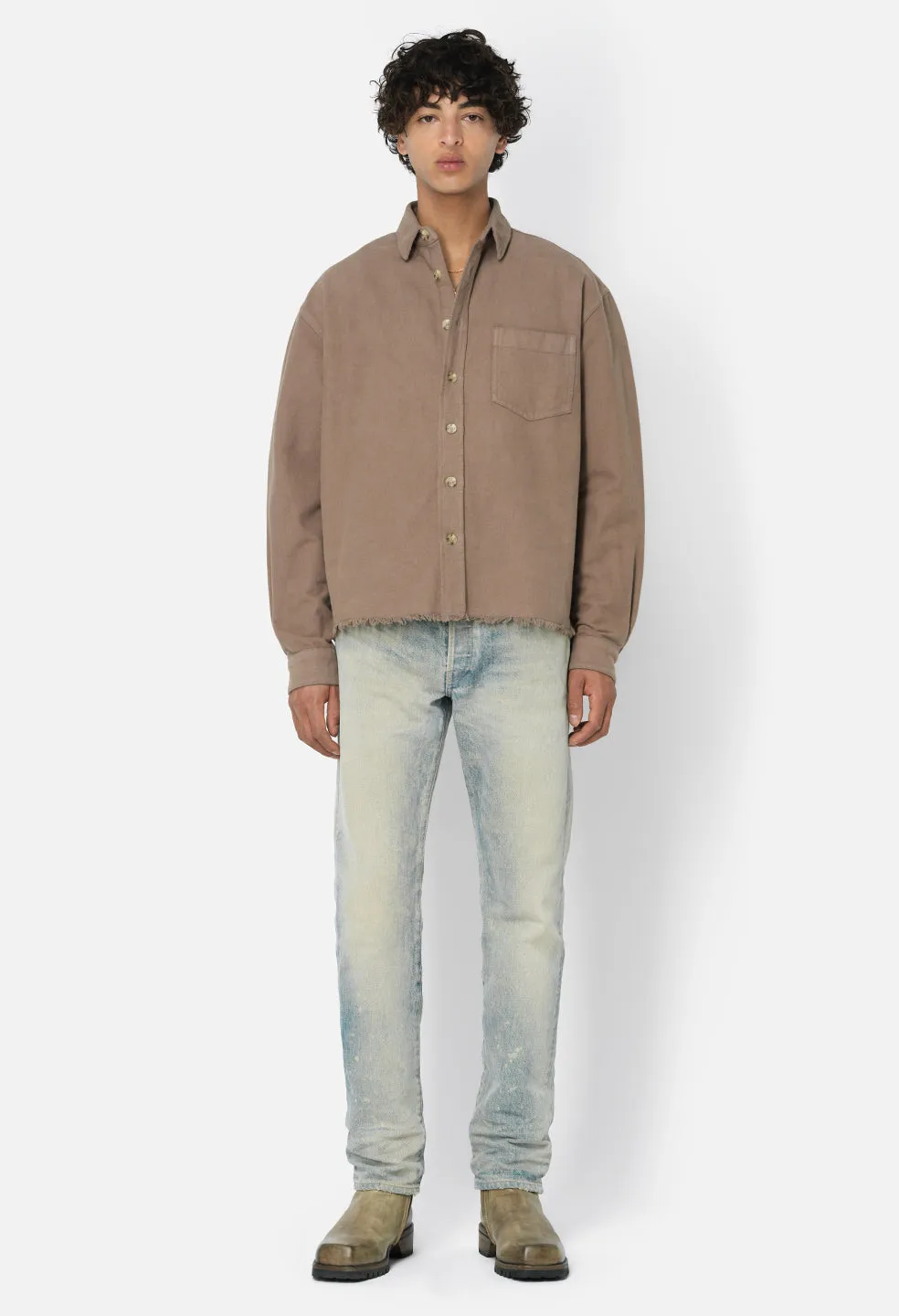 Solid Hemi Oversized Shirt / Bark