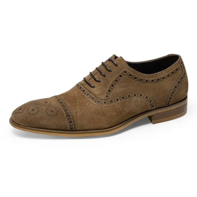 SuedeLux Elegant Texture Lace-Up Dress Brogues