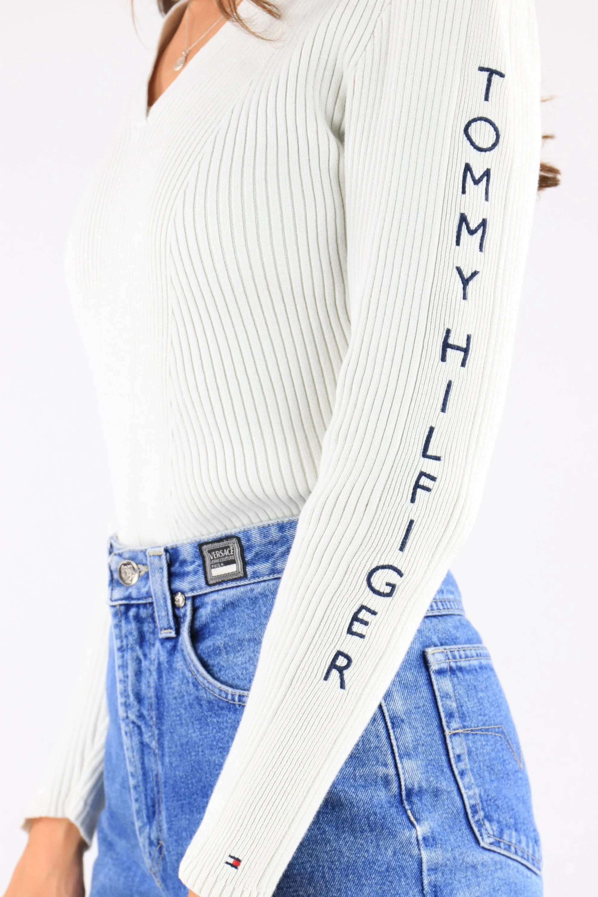 Tommy Hilfiger Knitted Sweatshirt White Medium